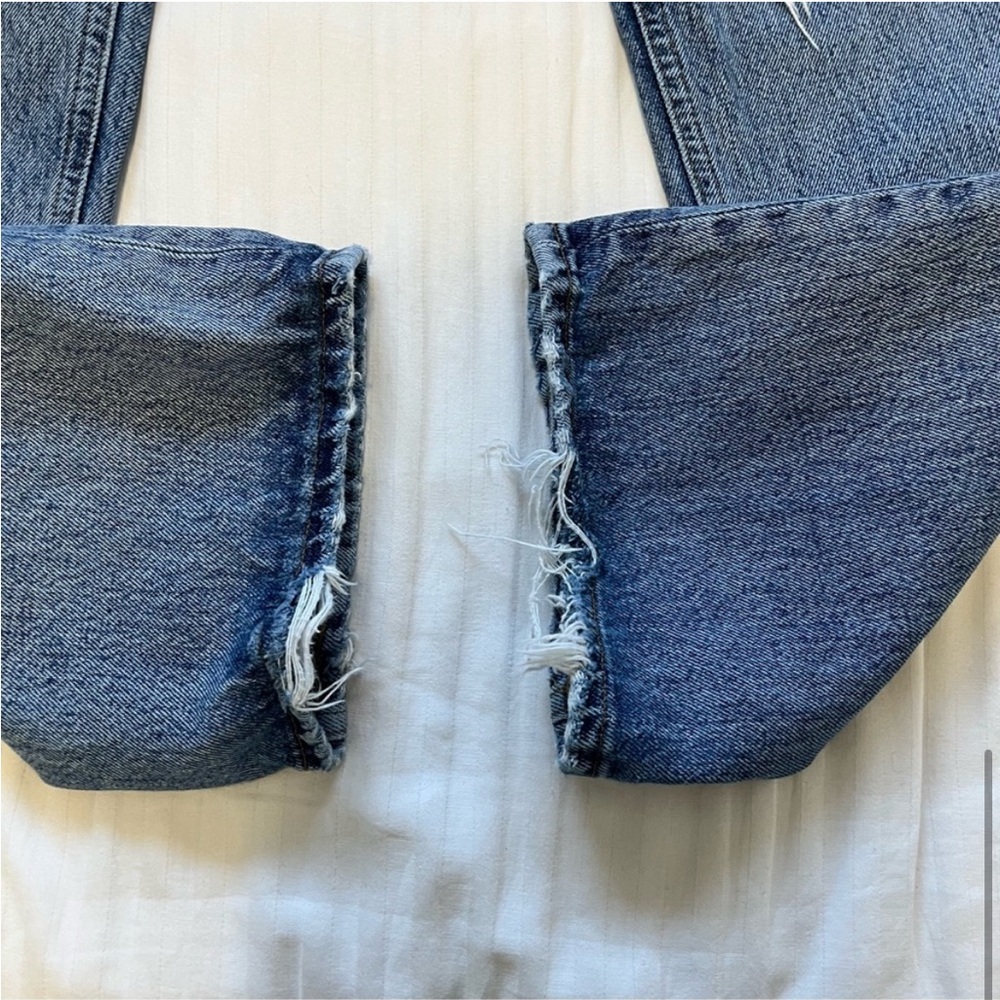 Agolde Lana Distressed Straight-Leg Jeans Backdrop Blue size 28 - Picture 10 of 16